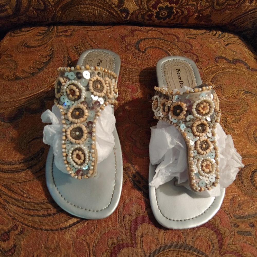 Pierre Dumas beaded sandals.  Size 9.